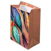 Abstract Pauw Medium Cadeauzakje (Voorkant Gekanteld)