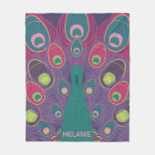 Abstract Pauw Paars Moderne Kunst Persoonlijk Fleece Deken (Voorkant)