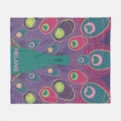 Abstract Pauw Paars Moderne Kunst Persoonlijk Fleece Deken (Voorkant (Horizontaal))