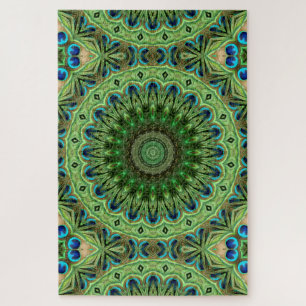 Abstract Pauwenmedaillonontwerp Legpuzzel