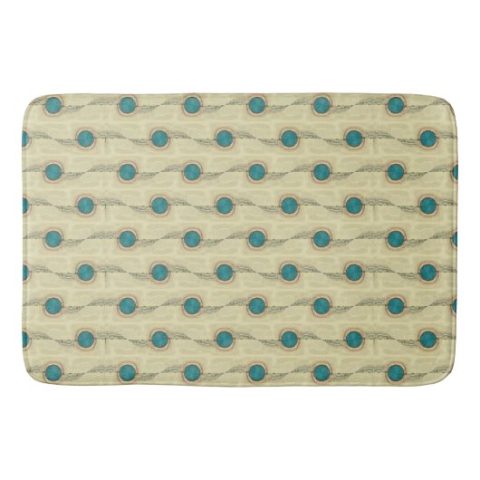Abstract Pauwenveren Stippenpatroon Badmat (Voorkant)
