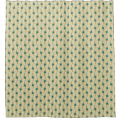 Abstract Pauwenveren Turquoise Stippen Patroon Douchegordijn (Voorkant)