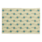 Abstract Pauwenveren Turquoise Stippen Patroon Kussensloop (Achterkant-Links)