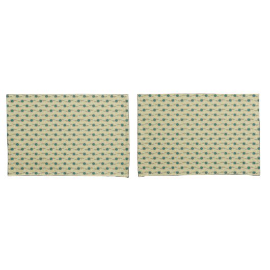 Abstract Pauwenveren Turquoise Stippen Patroon Kussensloop (Voorkant-Set)