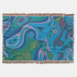 Abstract Pauwenwervel Deken