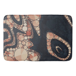 Abstract peach Black Bling Badmat