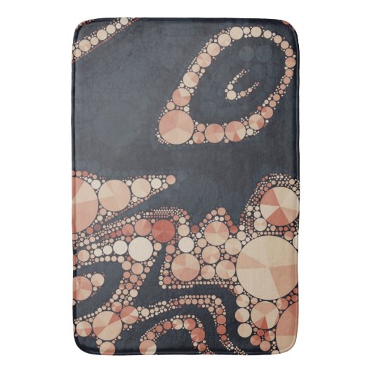 Abstract peach Black Bling Badmat (Voorkant Verticaal)