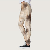 Abstract Peach Cream Brown Leggings (Links)