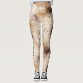 Abstract Peach Cream Brown Leggings (Voorkant)