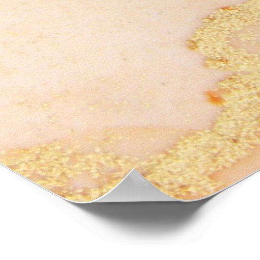 Abstract   Peach Oranje Gold Alcohol Ink Poster (Hoek)