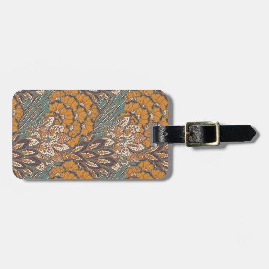 Abstract Peacock Feather Pattern Bagagelabel (Voorkant horizontaal)