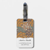 Abstract Peacock Feather Pattern Bagagelabel (Achterkant verticaal)
