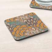 Abstract Peacock Feather Pattern Bier Onderzetter (Linkerzijde)