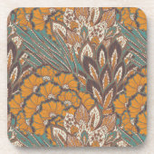 Abstract Peacock Feather Pattern Bier Onderzetter (Voorkant)