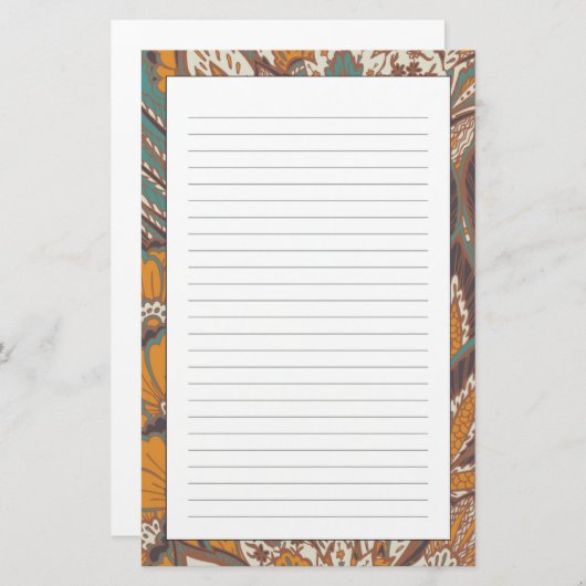 Abstract Peacock Feather Pattern Briefpapier (Voorkant / Achterkant)