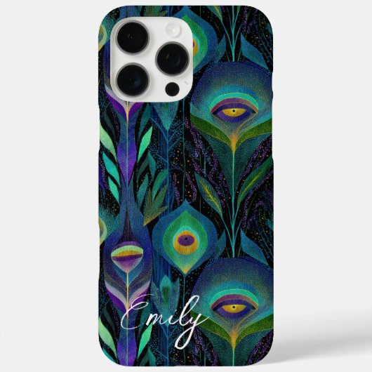 Abstract Peacock Feather Pattern Case-Mate iPhone Case (Achterkant)