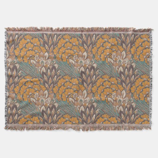 Abstract Peacock Feather Pattern Deken (Voorkant)