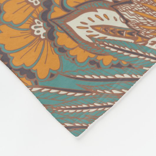 Abstract Peacock Feather Pattern Fleece Deken (Hoek)