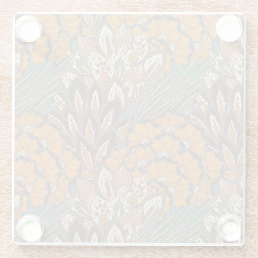 Abstract Peacock Feather Pattern Glazen Onderzetter (Achterkant)