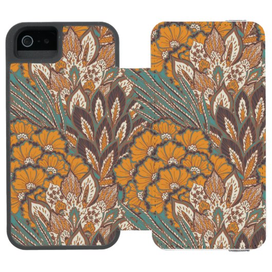 Abstract Peacock Feather Pattern Incipio iPhone Portemonnee Hoesje (Agenda Open)