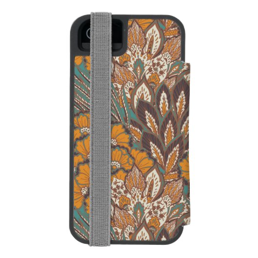 Abstract Peacock Feather Pattern Incipio iPhone Portemonnee Hoesje (Agenda Achterkant)