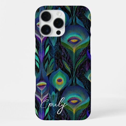 Abstract Peacock Feather Pattern iPhone Hoesje (Achterkant)