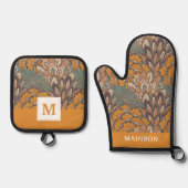 Abstract Peacock Feather Pattern Ovenwant & Pannenlap Set (Voorkant)