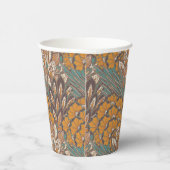 Abstract Peacock Feather Pattern Papieren Bekers (Rechts)