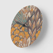 Abstract Peacock Feather Pattern Ronde Klok (Hoek)