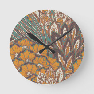 Abstract Peacock Feather Pattern Ronde Klok