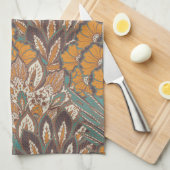 Abstract Peacock Feather Pattern Theedoek (Quarter Fold)