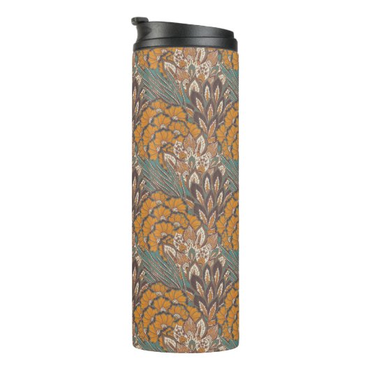 Abstract Peacock Feather Pattern Thermosbeker (Geroteerd rechts)
