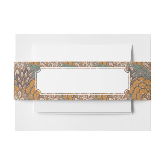 Abstract Peacock Feather Pattern Uitnodigingen Wikkel (Voorkant Voorbeeld)