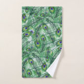 Abstract Peacock Feathers Monogram Bad Handdoek (Handdoek)