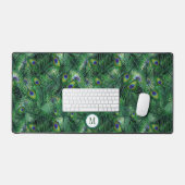Abstract Peacock Feathers Monogram Bureaumat (Keyboard & Muis)