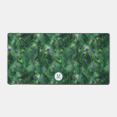 Abstract Peacock Feathers Monogram Bureaumat (Voorkant)
