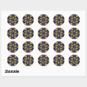 Abstract Peacock Feathers Patroon Ronde Sticker (Vel)