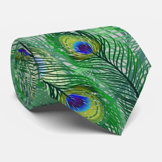 Abstract Peacock Feathers Patroon Stropdas (Opgerold)