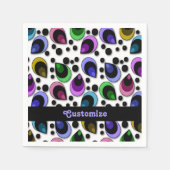Abstract Peacock Feathers Pattern Napkins Servetten (Voorkant)