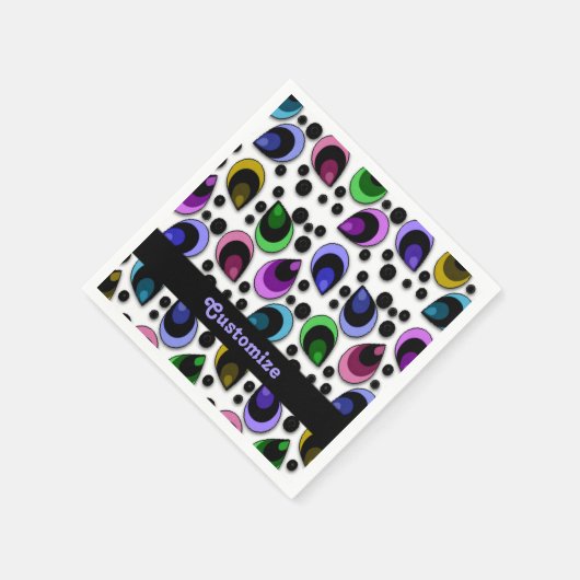 Abstract Peacock Feathers Pattern Napkins Servetten (Hoek)