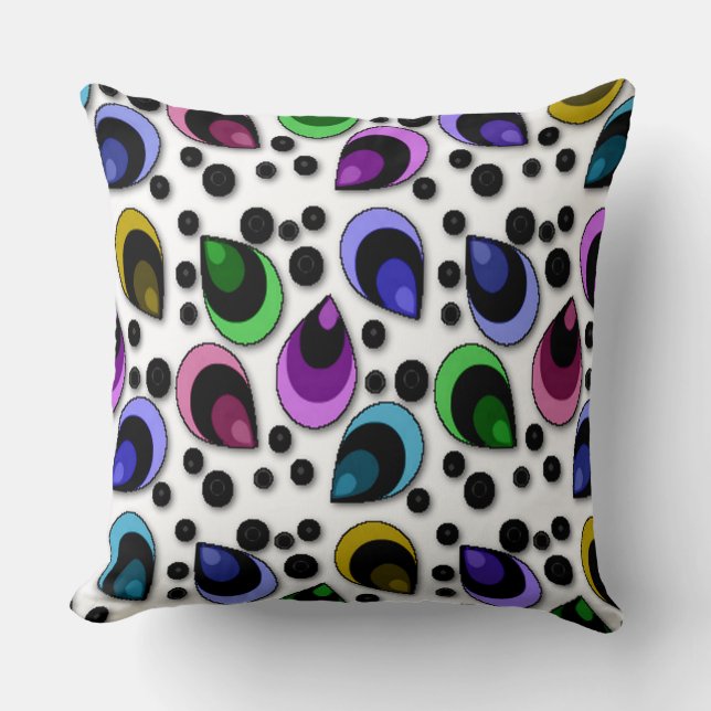 Abstract Peacock Feathers Pattern Thrown Pillow Kussen (Voorkant)
