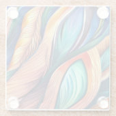 Abstract Peacock Glazen Onderzetter (Achterkant)