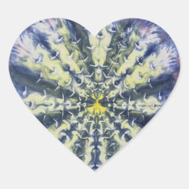 Abstract Peacock Hart Sticker