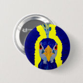 Abstract Peacock Head Ronde Button 5,7 Cm (Voorkant /achterkant)