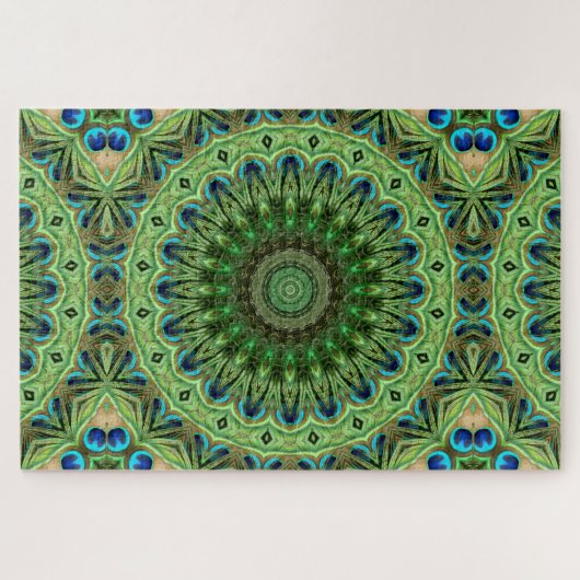 Abstract Peacock Medallion-ontwerp Legpuzzel (Horizontaal)