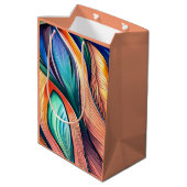 Abstract Peacock Medium Cadeauzakje (Achterkant Gekanteld)