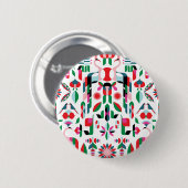 Abstract Peacock Ronde Button 5,7 Cm (Voorkant /achterkant)