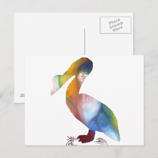 Abstract Pelican silhouette. Briefkaart (Voorkant / Achterkant)