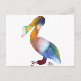 Abstract Pelican silhouette. Briefkaart