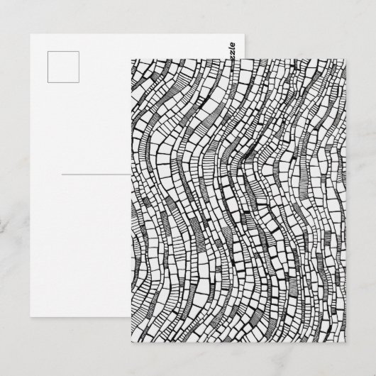Abstract Pen & Ink Geometric Rectangles Postcard Briefkaart (Voorkant / Achterkant)